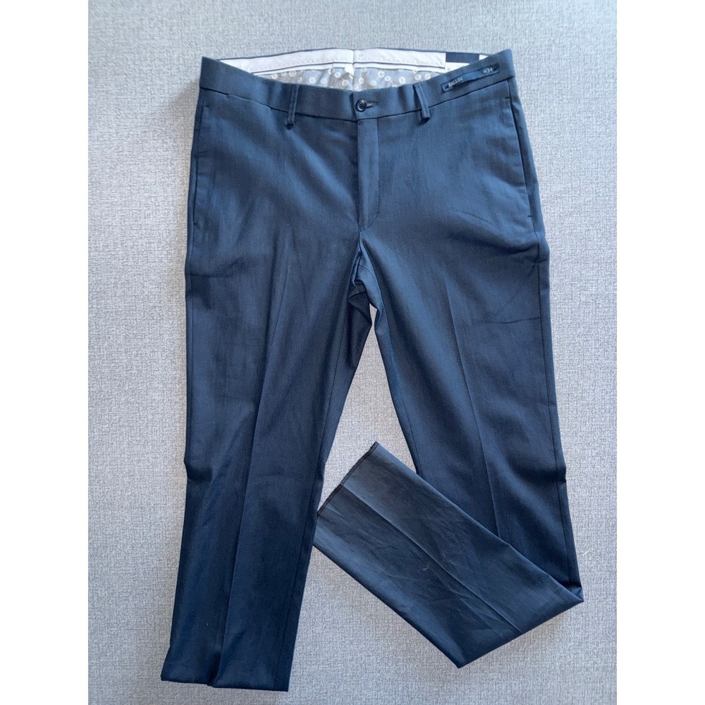 NWT Ballin Atwater Navy Mix Dress Pants Mens 34 ulnhemmed Flat Front Trousers